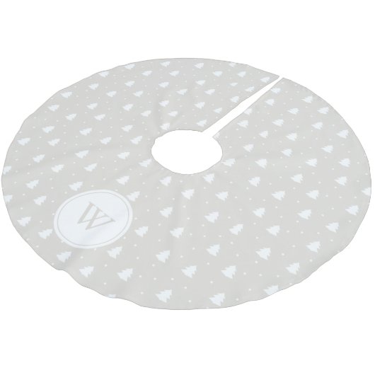 ウィンターホワイト/アイボリーモノグラム ブラッシュドポリエステルツリースカート (アングル)