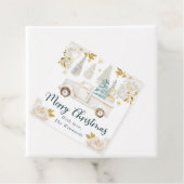 ウィンターホワイト&金ゴールドトラックフローラクリスマス フェイバータグ (インサイチュ)