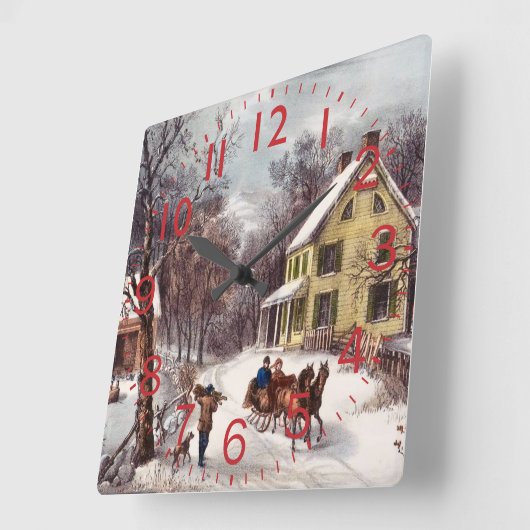 ウィンターホームステッド スクエア壁時計 (傾斜)