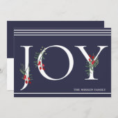 ウィンターボタニカルアッドジョイフラットホリデーカード シーズンカード (正面/裏面)