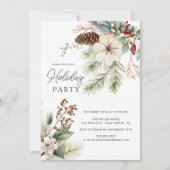 ウィンターボタニカルパインブランチホリデーパーティー 招待状 (正面)