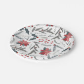 ウィンターボタニカルパインベリーリースホリデーパーティー ペーパープレート (アングル)