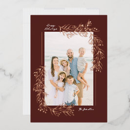 ウィンターボタニカルフォイルホリデーカード 箔シーズンカード