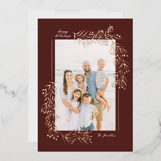 ウィンターボタニカルフォイルホリデーカード 箔シーズンカード (封筒)