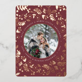 ウィンターボタニカルフォトバラ金ゴールド 箔シーズンカード (正面)