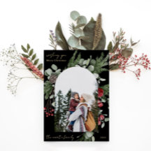 ウィンターボタニカルフレームツー写真クリスマスブラック