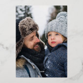 ウィンターボタニカルフレームツー写真クリスマス 箔シーズンカード (裏面)