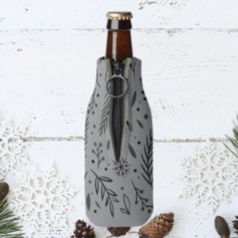 ウィンターボタニカルベバレッジクーラー – グレー&ブラック ボトルクーラー