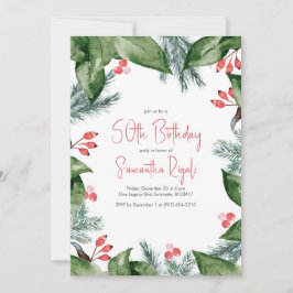 ウィンターボタニカル50誕生日招待状 招待状