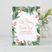 ウィンターボタニカル50誕生日招待状 招待状 (スタンド正面)
