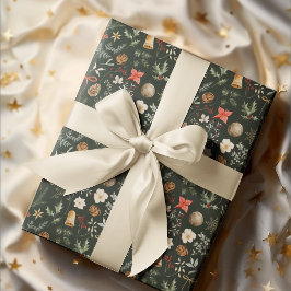 ウィンターボタニカル クリスマス ラッピングペーパー