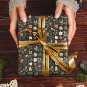 ウィンターボタニカル クリスマス ラッピングペーパー