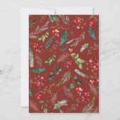 ウィンターボタニカル バーガンディレッド モダンスクリプト フォト シーズンカード (裏面)