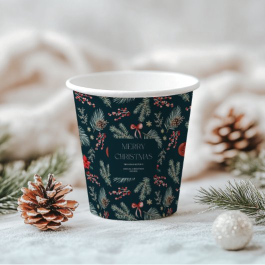 ウィンターボタニカル | モノグラム クリスマス 紙コップ