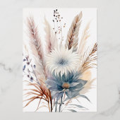 ウィンターボホフローラ結婚ズ | ヘビーホワイト 箔招待状 (裏面)