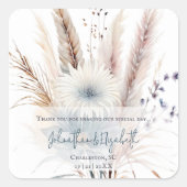 ウィンターボホフローラ結婚式の引き出物 | ヘビーホワイト スクエアシール (正面)