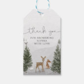 ウィンターボホーウッドランドベビーシャワーメッセージカード ギフトタグ (正面)