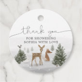 ウィンターボホーウッドランドベビーシャワーメッセージカード フェイバータグ (正面)