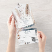 ウィンターボホ結婚フローラオールインワン招待状 オールインワン招待状 (貼ってはがせる)