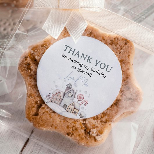 ウィンターボーイオンダーランド誕生日クラシックラウンドスティッキ ラウンドシール