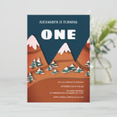 ウィンターボーイモダンファースト誕生日 招待状 (スタンド正面)