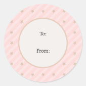 ウィンターポインセチアピンクグリーンパステルクリスマス ラウンドシール (正面)