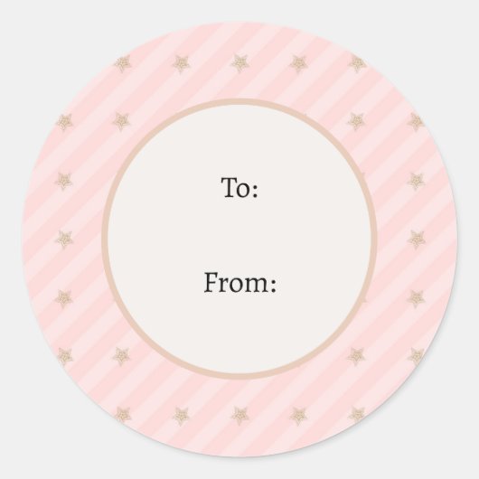 ウィンターポインセチアピンクグリーンパステルクリスマス ラウンドシール (正面)