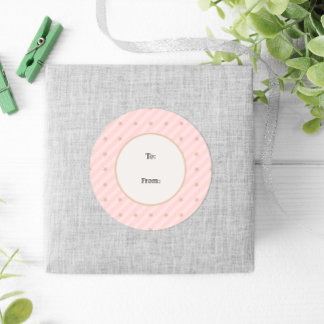 ウィンターポインセチアピンクグリーンパステルクリスマス ラウンドシール