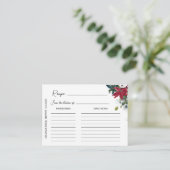 ウィンターポインセチアブライダルシャワーレシピカード エンクロージャーカード (スタンド正面)