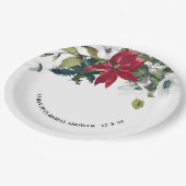 ウィンターポインセチアブライダルシャワー ペーパープレート (アングル)