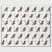 ウィンターポインセチアブライダルシャワー ラッピングペーパー (フラット)