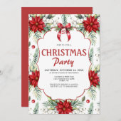 ウィンターポインセチア植物性クリスマスパーティー 招待状 (正面/裏面)