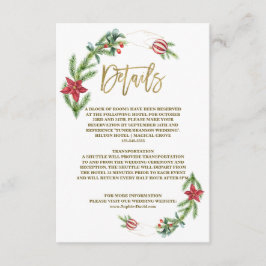 ウィンターポインセティアパインベリークリスマス結婚ズ エンクロージャーカード