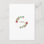 ウィンターポインセティアパインベリークリスマス結婚ズ エンクロージャーカード (裏面)