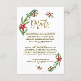 ウィンターポインセティアパインベリークリスマス結婚ズ エンクロージャーカード