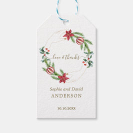 ウィンターポインセティアパインベリークリスマス結婚ズ ギフトタグ
