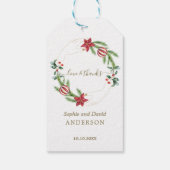 ウィンターポインセティアパインベリークリスマス結婚ズ ギフトタグ (裏面)