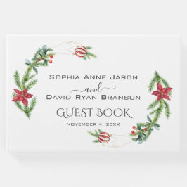 ウィンターポインセティアパインベリークリスマス結婚ズ ゲストブック