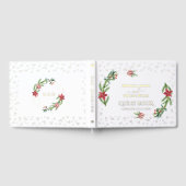 ウィンターポインセティアパインベリークリスマス結婚ズ ゲストブック (全面)