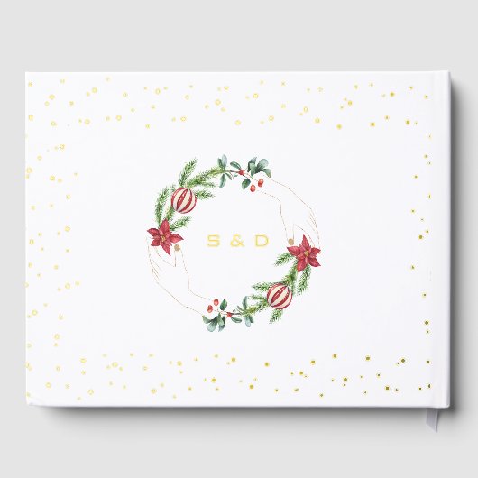 ウィンターポインセティアパインベリークリスマス結婚ズ ゲストブック (裏面)