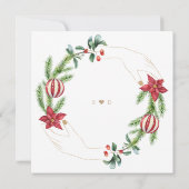 ウィンターポインセティアパインベリークリスマス結婚ズ 招待状 (裏面)