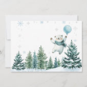 ウィンターポーラベア誕生日写真サンキューカード サンキューカード (裏面)