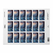 ウィンターポーラーベアーマウンテンクリスマスホリデー ラベル (フルシート)