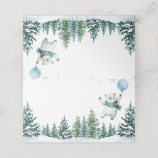 ウィンターポーラーベア誕生日食品座席表 プレイスカード (外部開封)