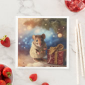 ウィンターマウス飾のクリスマスツリーナプキンス (インサイチュ)