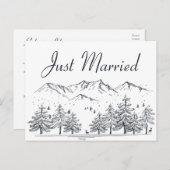 ウィンターマウンテンたった今結婚しました結婚ズツリーズ自然 案内ポストカード (正面/裏面)