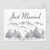 ウィンターマウンテンたった今結婚しました結婚ズツリーズ自然 案内ポストカード (正面)