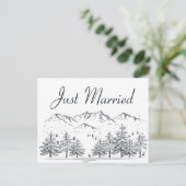 ウィンターマウンテンたった今結婚しました結婚ズツリーズ自然 案内ポストカード (スタンド正面)