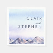 ウィンターマウンテンサンセットズ結婚ナプキンス スタンダードカクテルナプキン (正面)