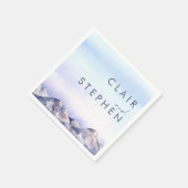 ウィンターマウンテンサンセットズ結婚ナプキンス スタンダードカクテルナプキン (角)